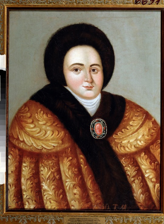 Portrait of Tsarina Evdokiya Feodorovna Lopukhina (1669-1731), the wife of tsar Peter I of Russia from Unbekannter Künstler