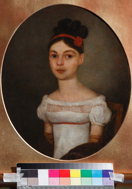Portrait of Yelizaveta Fyodorovna Ozerova, née Zagryazyskaya (1800-1885) from Unbekannter Künstler