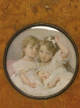Portrait miniature of Grand Duchesses Olga, Tatiana and Maria of Russia