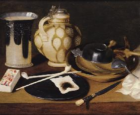 Still Life with a Pipe, a King of Diamonds, a Knife and a Pitcher