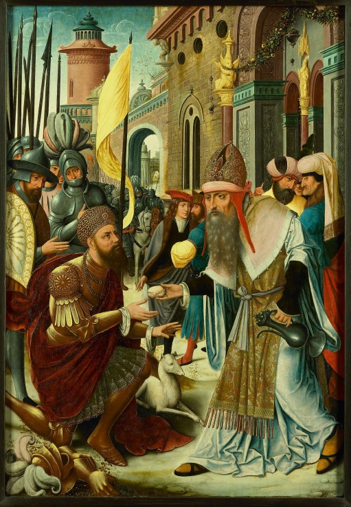 Meeting of Abraham and Melchizedek in a synagogue from Unbekannter Künstler