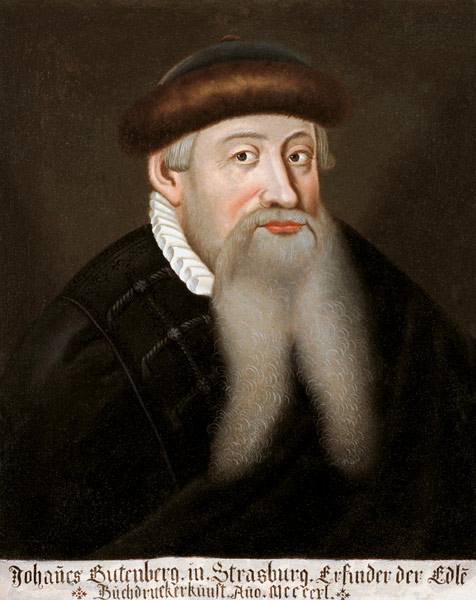 Portrait of Johannes Gutenberg from Unbekannter Künstler