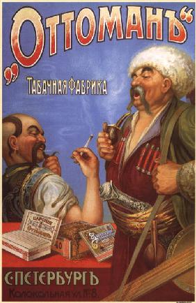 Advertising Poster for Tobacco products of  the association of cigarette factory Ottoman