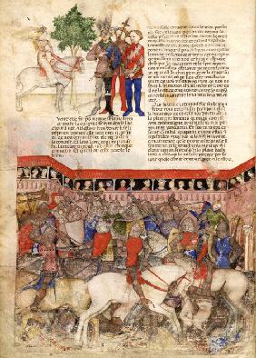The Knights of the Round (Miniature from La Quête du Saint Graal et la Mort d'Arthus)