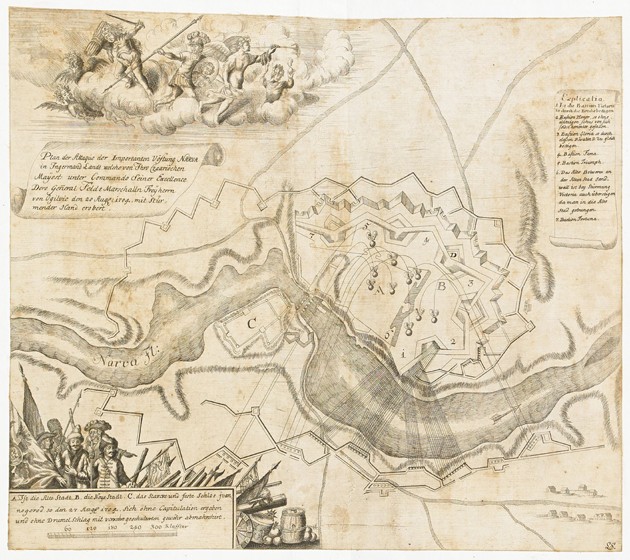 Map of the Battle at Narva from Unbekannter Meister