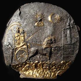 A round medallion plate describing Cybele