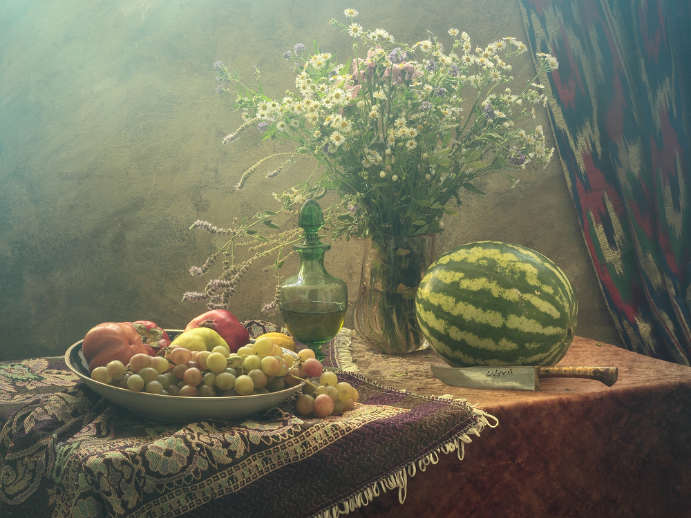 Still Life With Watermelon and Fruit from UstinaGreen