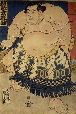 The sumo wrestler Abumatsu Rokunosuke, c.1835 (oban size, colour woodblock print) from Utagawa Kunisada