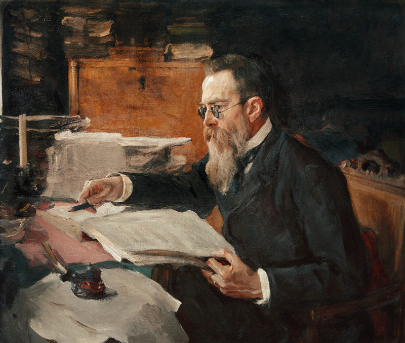 Portrait of the composer Nikolai Rimsky-Korsakov (1844-1908) from Valentin Alexandrowitsch Serow