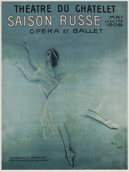 Advertising Poster for the Ballet dancer Anna Pavlova in the ballet Les sylphides by F. Chopin from Valentin Alexandrowitsch Serow
