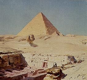 Sphinx and Cheops pyramid from Vasilij Dimitrijewitsch Polenov