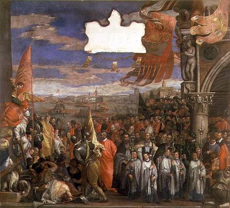 The Doge Andrea Contarini Returning Victorious from Chioggia from Veronese, Paolo (aka Paolo Caliari)