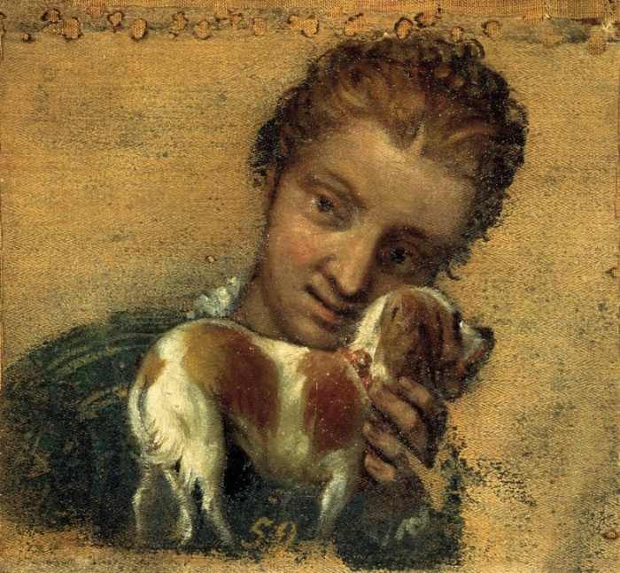 Young Woman with Dog from Veronese, Paolo (aka Paolo Caliari)