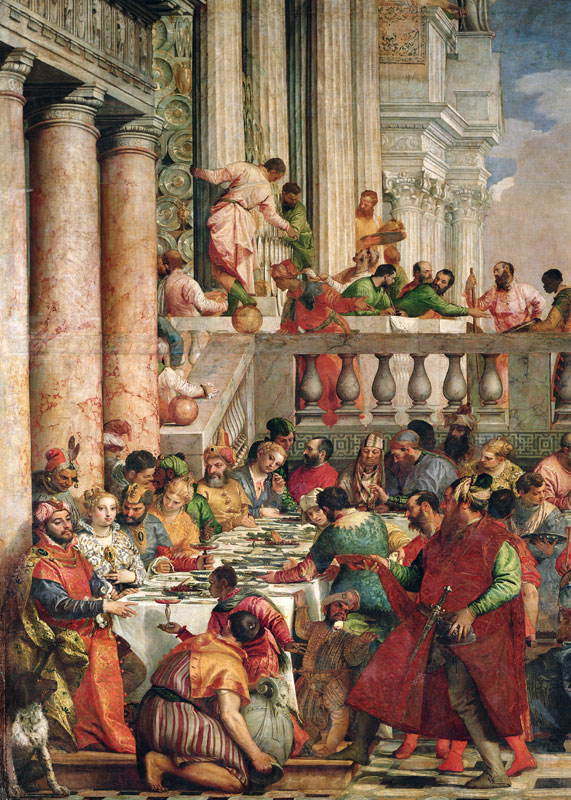 The Marriage Feast at Cana, detail of the left hand side from Veronese, Paolo (aka Paolo Caliari)