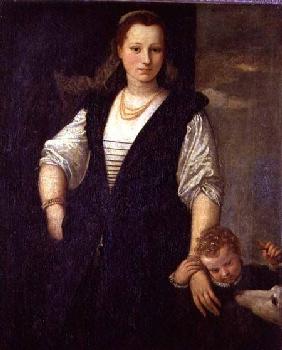 Portrait of a Woman with a Child and a Dog  (for detail see 95740)