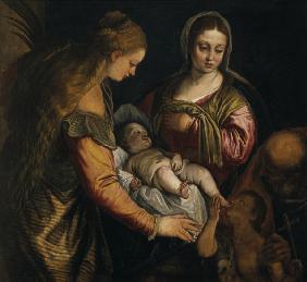 P.Veronese, Holy Family with Barbara