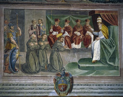 Die Bestaetigung der Ordensregel des Heiligen Franziskus durch Papst Honorius III. from Vetralla Latium
