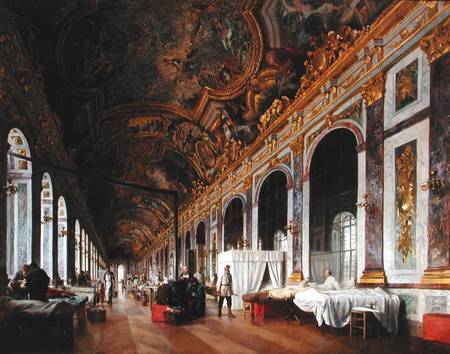 The Hall of Mirrors at Versailles used as Military Hospital for Tending Wounded Prussians in 1871 from Victor Buchereau