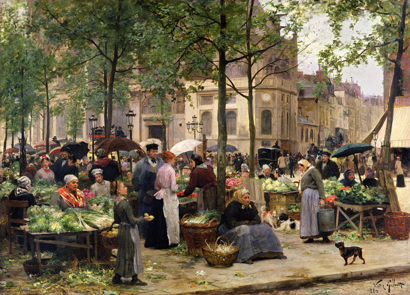The Square in front of Les Halles from Victor Gabriel Gilbert