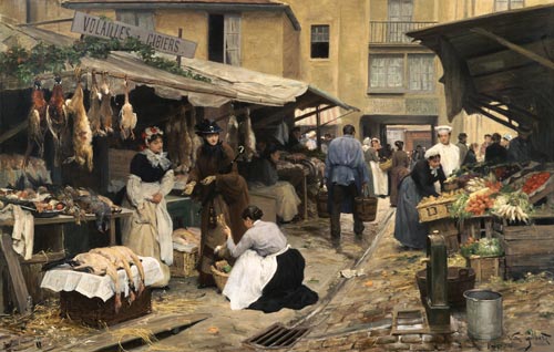 Scene on a French market. from Victor Gabriel Gilbert