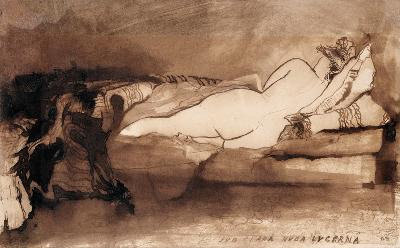 Sleeping Nude (pen & ink and wash on paper)