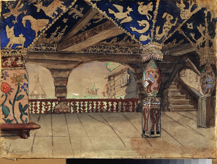 Stage design for the theatre play Snow Maiden by A. Ostrovsky from Viktor Michailowitsch Wasnezow