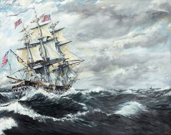 USS Constitution heads for HM Frigate Guerriere 19/08/1812 from Vincent Alexander Booth