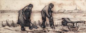 The Potato Harvest, from a Series of Four Drawings Symbolizing the Four Seasons (pencil, pen and bro