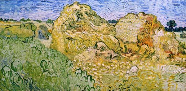 V.v.Gogh, Field w.Wheat Stacks/Ptg./1890