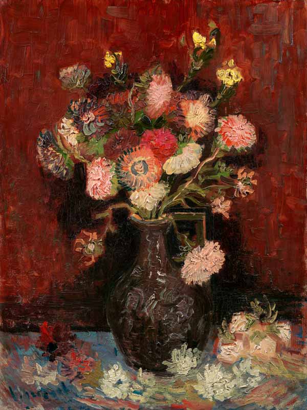 Vase with Chinese asters and gladioli from Vincent van Gogh