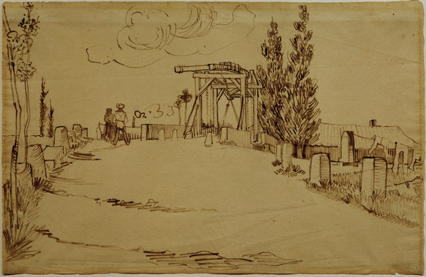 V.v.Gogh, Langlois Bridge /Drawing/ 1888 from Vincent van Gogh