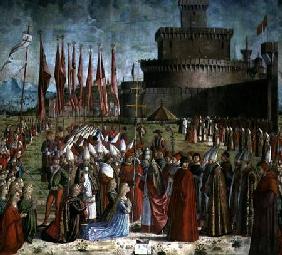 The Pilgrims Meet Pope Cyriac before the Walls of Rome, from the St. Ursula Cycle