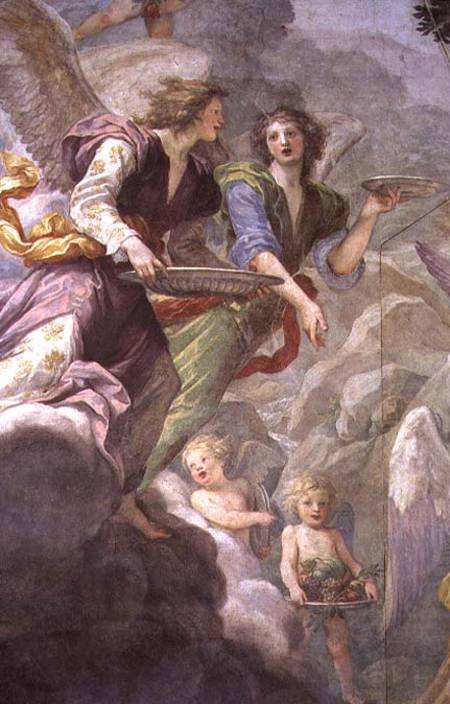 Christ served by Angels, detail of angels and cherubs from Volterrano (eigentl. Baldassare Franceschini)