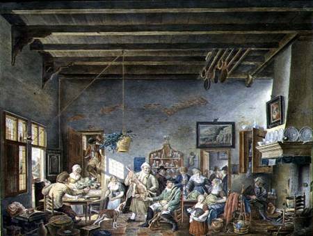 A Dutch Tavern Interior (after a painting by Johannes Petrus van Horstock) (1745-1825) 1824 from W. Jansens