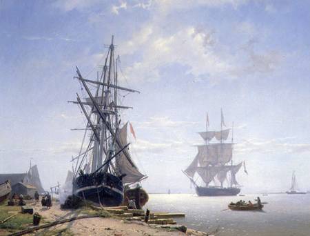 Ships in a Dutch Estuary from W.A. van Deventer