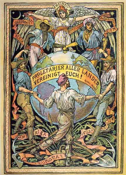 Solidarity of Labour (Illustration zur Proklamation des 1. Mai zum Tag der Arbeit. - Holzschnitt, na