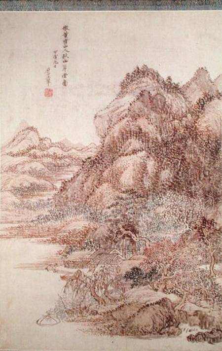 Autumn Mountains (pen & ink on paper) from Wang-Huei