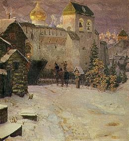 Rider at the town gate of an old Russian town. from Apolinarij Wasnezow