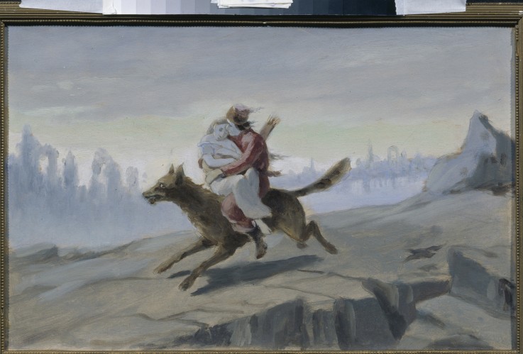 Ivan Tsarevich riding the Gray Wolf from Wassili Perow