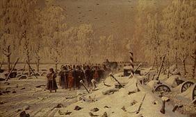Retreat of the Napoleonic troops from Russia.
