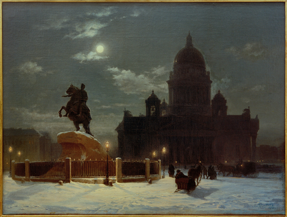View of the statue of Peter the Great on the Senate Square from Wassilij Iwanowitsch Surikow