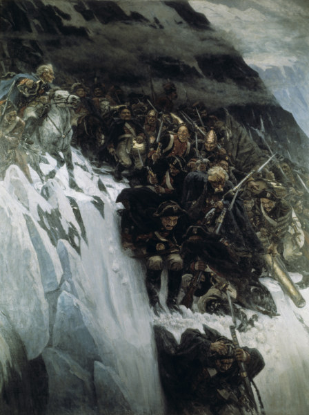Suvorov crosses Alps / Surikov Painting from Wassilij Iwanowitsch Surikow