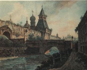View of St. Nicholas Gates to Kitay-gorod in Moscow