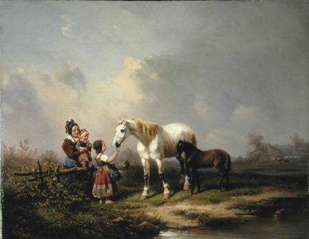 Feeding the Mare and the Foal from Wilhelm Alexander Meyerheim
