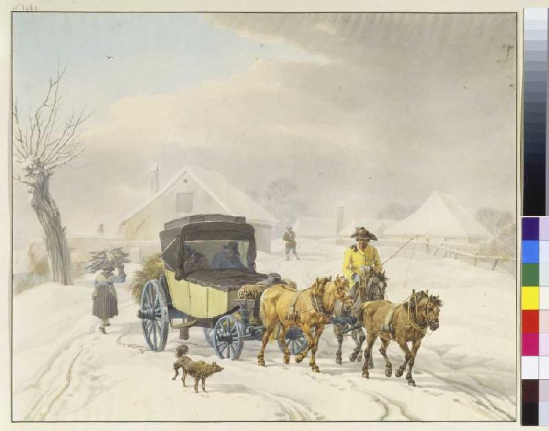 Postkutsche im Winter from Wilhelm Alexander Wolfgang von Kobell