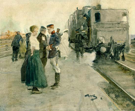 Farewell on the platform from Wilhelm Schreuer