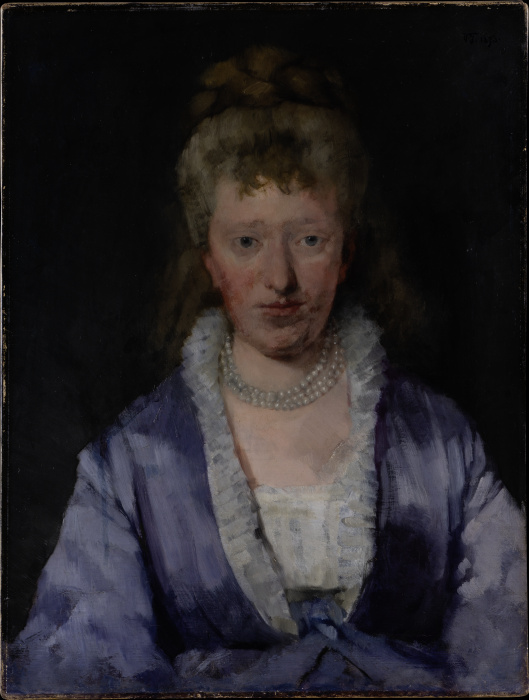 Portrait of a Dame with a Violet Dress from Wilhelm Trübner