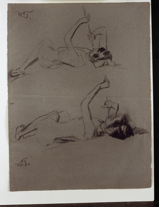 Zwei weibliche Akte, auf dem Rücken liegend from Wilhelm Trübner