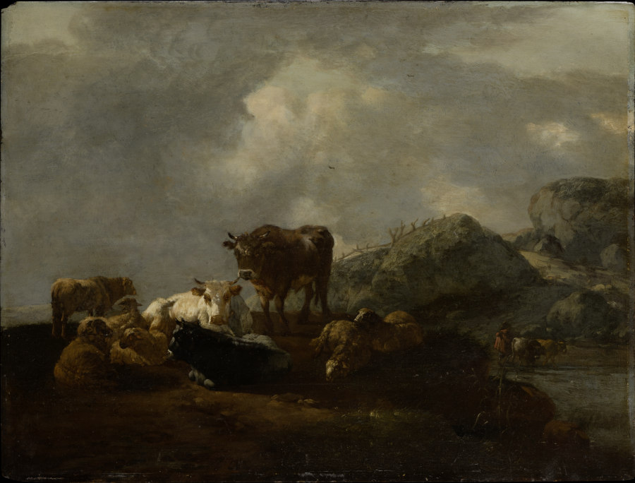 Cattle Resting at a River Crossing from Willem Romeyn