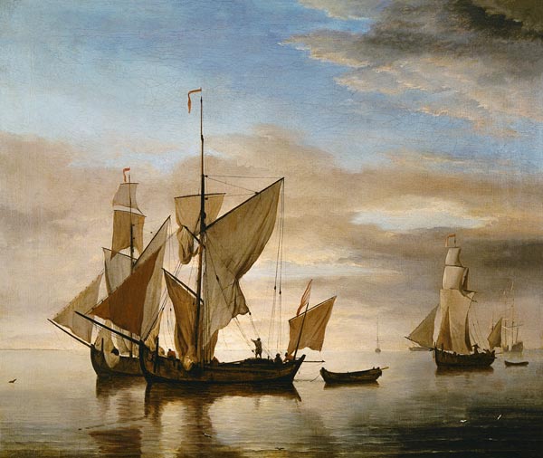 Schiffe auf ruhiger See im Abendlicht from Willem van de Velde the Younger